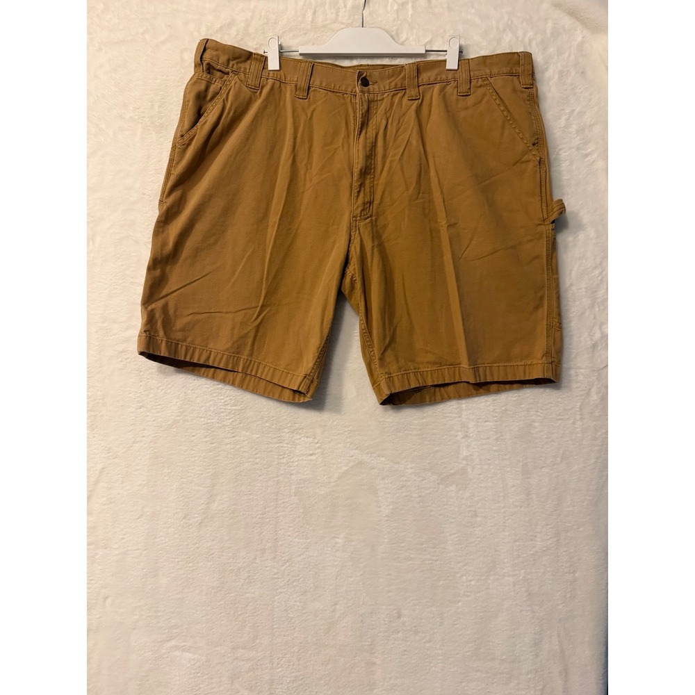 Carhartt Mens 46 Relaxed Fit Canvas Work Shorts Brown Utility Cargo Hammer Loop